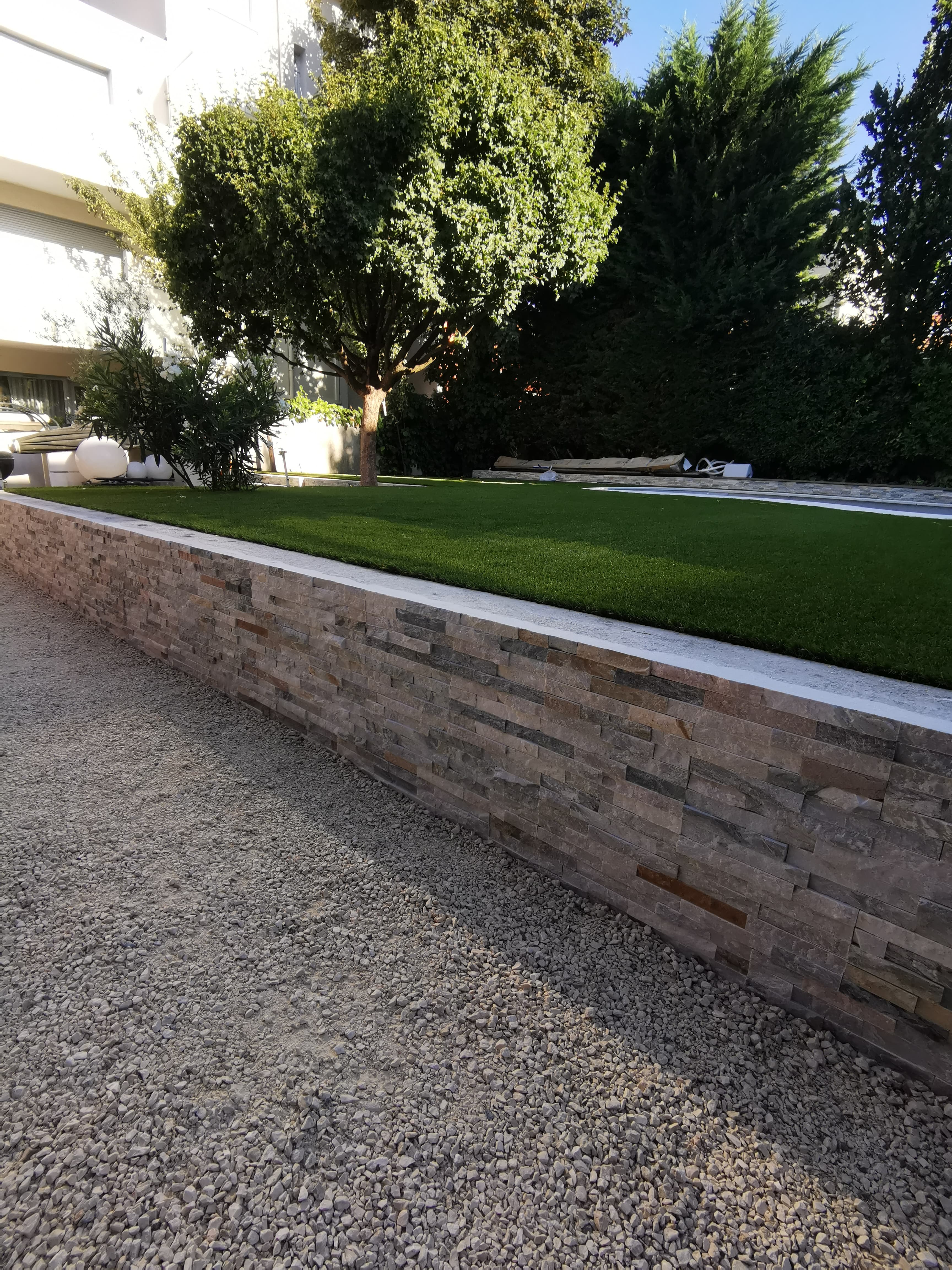 Muret parement pierre naturelle